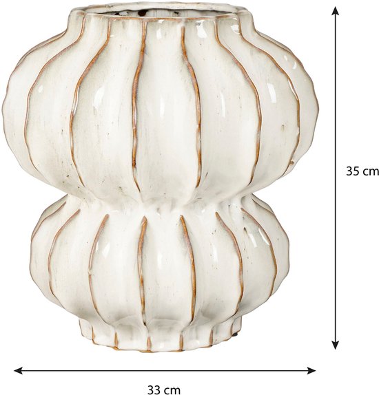 Mica Decorations Altea Vase - H35 x Ø33 cm - Keramik - Off White
