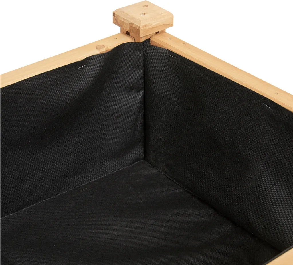 Yaheetech Erhöhter Pflanzkübel aus Holz mit Rollen und Ablagefach – Hellbraun – 105,5 x 56,5 x 83,5 cm