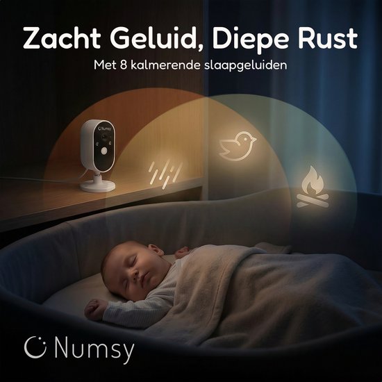 Numsy One Babyphone mit Kamera - 2.8 Bildschirm - Nachtsicht - VOX/ECO - Talk-back Funktion