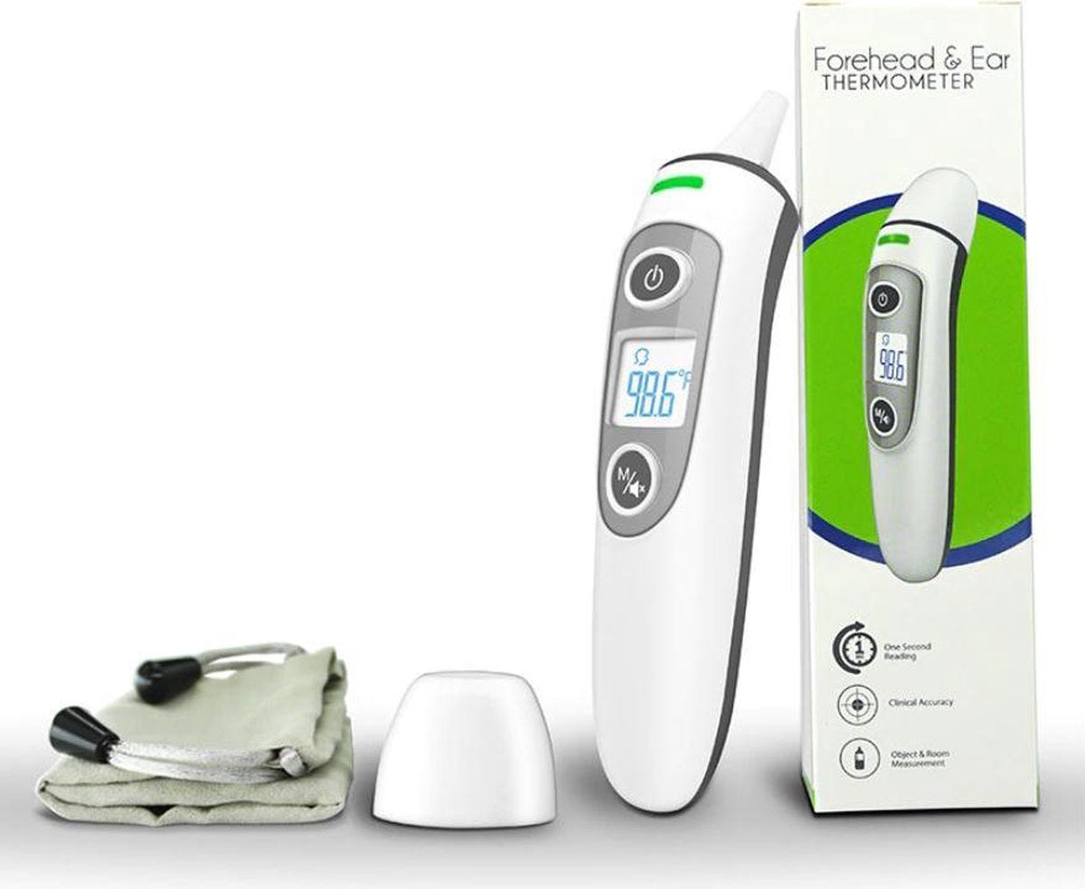 FC - IR100 Digitales berührungsloses Stirn-Infrarot-Thermometer für Erwachsene - Kinder - Baby-Thermometer mit Fieber-Anzeige und 35 Speicherplätzen