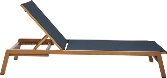 AXI Logan Liegestuhl Holzoptik/Anthrazit – Pulverbeschichteter Aluminiumrahmen – Rückenlehne mit 5 Verstellpositionen – Liegefläche aus Textileen – 193 x 70 cm