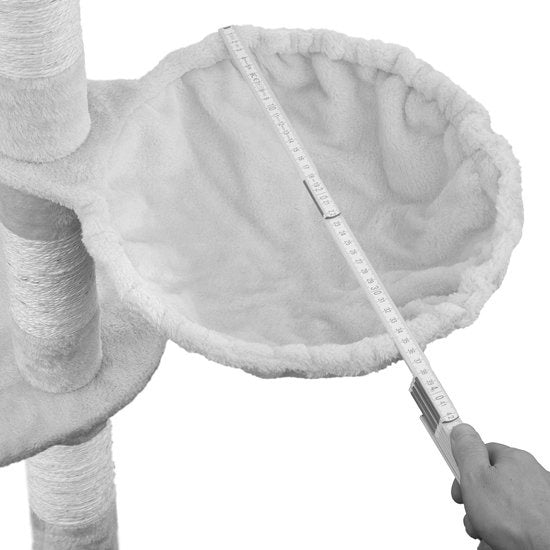 Tectake Kratzbaum Fippi - 83 x 68 cm - 4 Aussichtsplattformen - Grau/Weiß
