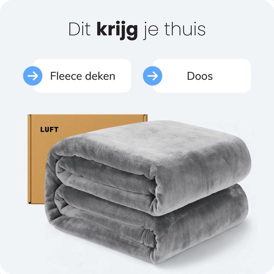 Luft Fleece Decke - 230x200cm - Extra groß und super weich - Kariert - Sofadecke - Fleece Kariert - Warme Decke für Sofa