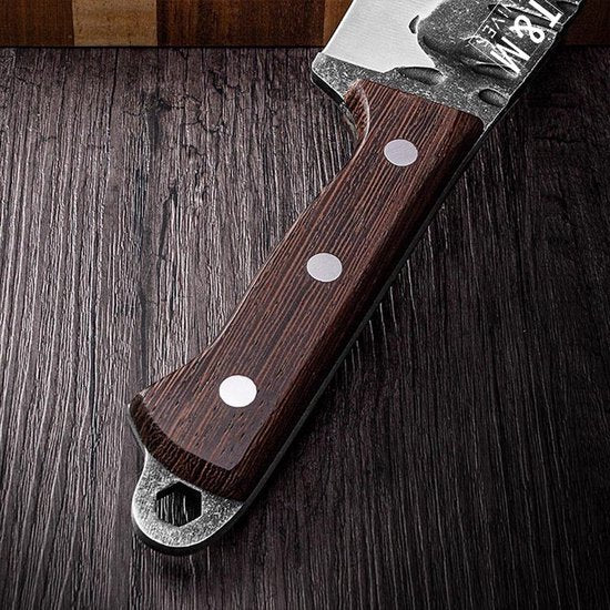 T&M Knives Kochmesser Hammerschlagstahl - Sonderedition - Robustes, handgefertigtes Küchenmesser - Eyecathcer - inkl. Geschenkbox