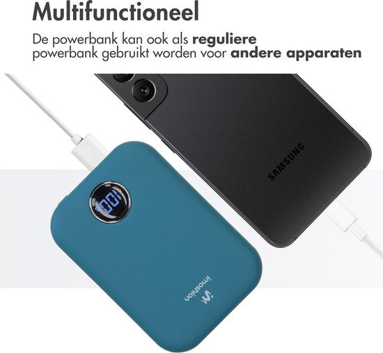 imoshion Powerbank 10000 mAh - Geeignet für MagSafe - Schnellladegerät 22,5W - LED-Anzeige - USB C & USB A - Wireless Powerbank Geeignet für iPhone 12/13/14/15/16 - Dunkelblau