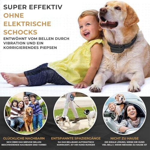 Strex - Anti-Bellband für Hunde - kein Schock - Vibration und Audio - IP67 Wasserdicht - Schwarz