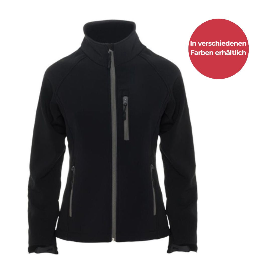 Antartida - Softshell Jacke Damen - Microfleece-Futter - Wassersäule 1.000 mm - Schwarz - S