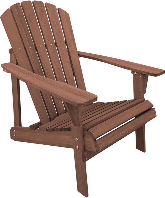 AXI Carmen Adirondack Stuhl Coffee – Loungesessel aus Holz mit Armlehnen – Hohe Rückenlehne – 90,5 x 78,4 x 93 cm