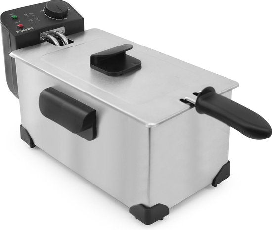 Tomado TDF3001S - Fritteuse - 3 Liter Fassungsvermögen - 2200 Watt - Kaltzonenfritteuse - Edelstahl