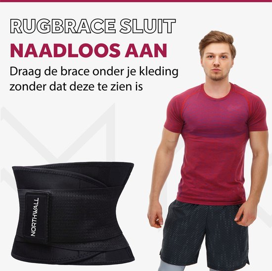 Northwall® Rückenbandage für den unteren Rücken - Rückenkorrektur für sofortige Schmerzlinderung, Rückenunterstützung und Komfort - Haltungskorrektur - Rückenbandage Schwarz XL (Taille: 100 - 120 cm)