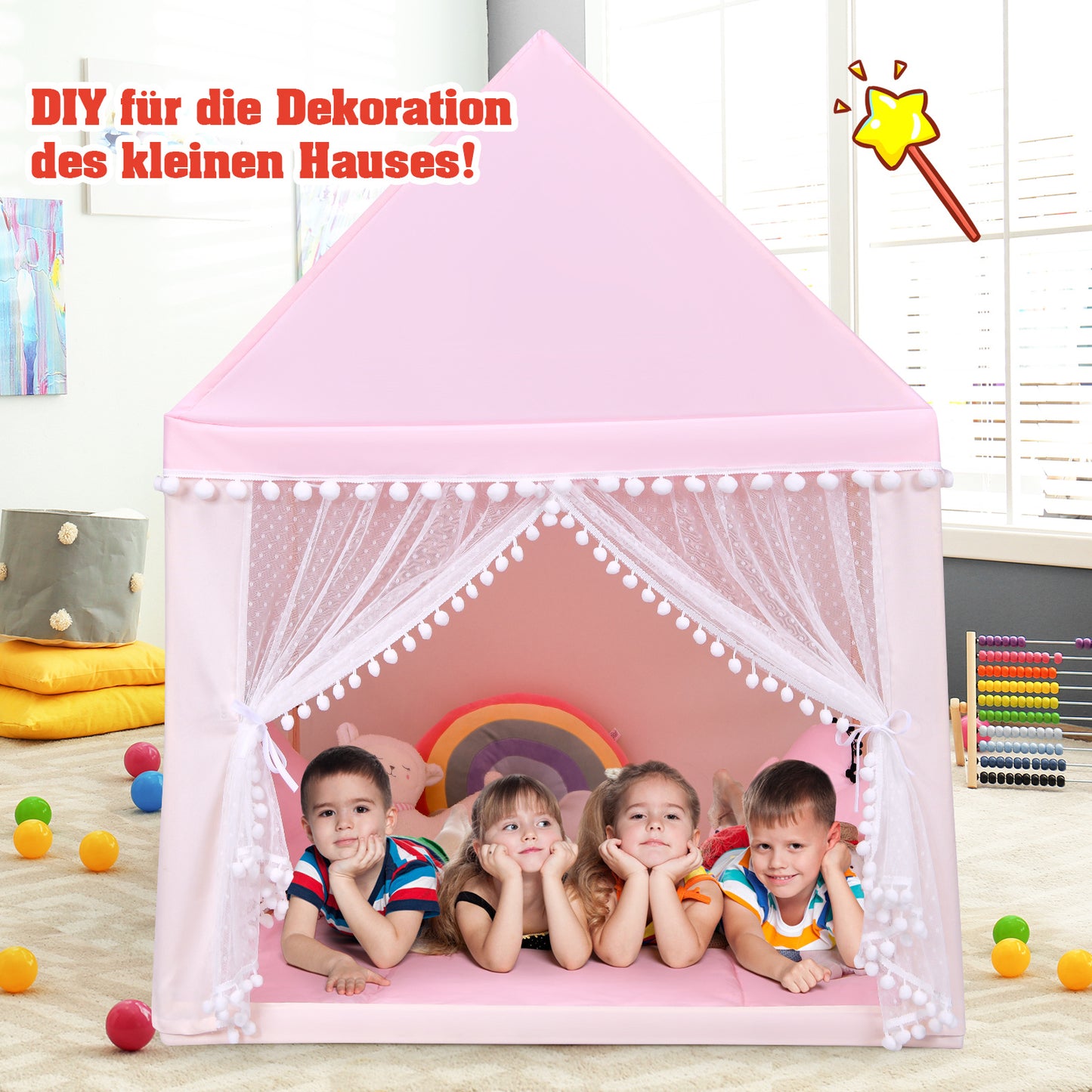 Coast Kinderzelt Spielhaus Kinderspielhaus Prinzessin Prinzessin Kinderspielzelt Rosa