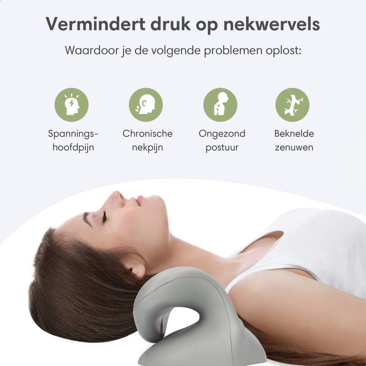 Lifeproducts Nackentrainer - Massagekissen - Nackenmassagegerät - Shiatsu-Massagekissen - Kissen für Nackenschmerzen - Nackentrainer - Grau