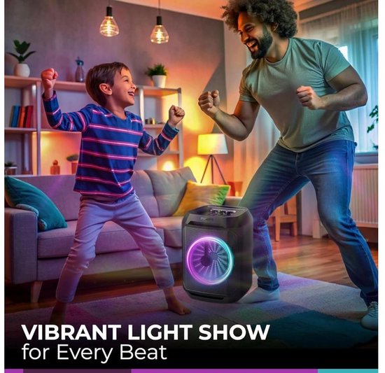 Philips Bluetooth Party Lautsprecher - Karaoke - Party-Lichter - DBB Bass Boost - Bis zu 7 Stunden Spielzeit - Schwarz