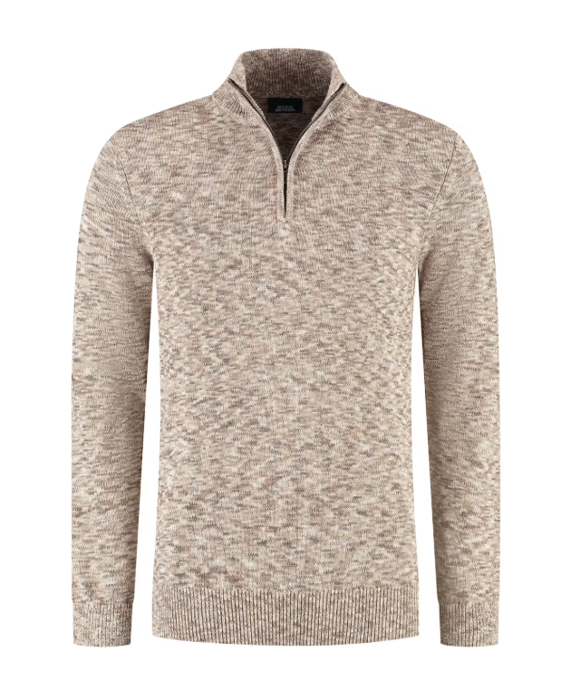 Boston Brothers Twisted Half Zip Pullover - Sand - Größe XXL