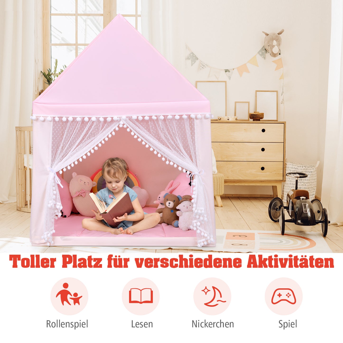 Coast Kinderzelt Spielhaus Kinderspielhaus Prinzessin Prinzessin Kinderspielzelt Rosa
