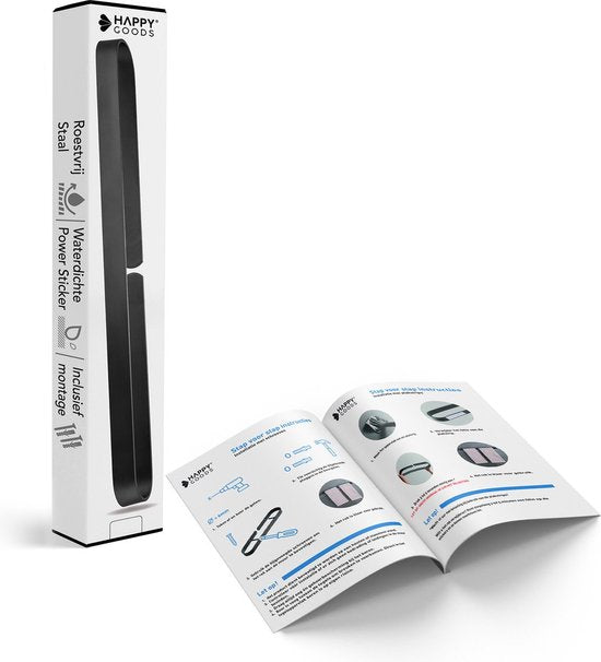 Happy Goods Handtuchhalter Bad 50 cm - Handtuchhalter Schwarz - Kein Bohren / Selbstklebend - Handtuchhalter Küche - Badezimmerregal - Handtuchhalter - Handtuchstange