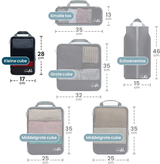 Packing Cube mit Kompressionsreißverschluss – Einzelner Kompressions-Cube – S – Mesh Schwarz | Sunflake