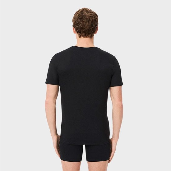 Lacoste Herren 3P-Shirts mit V-Ausschnitt, Basic, schwarz