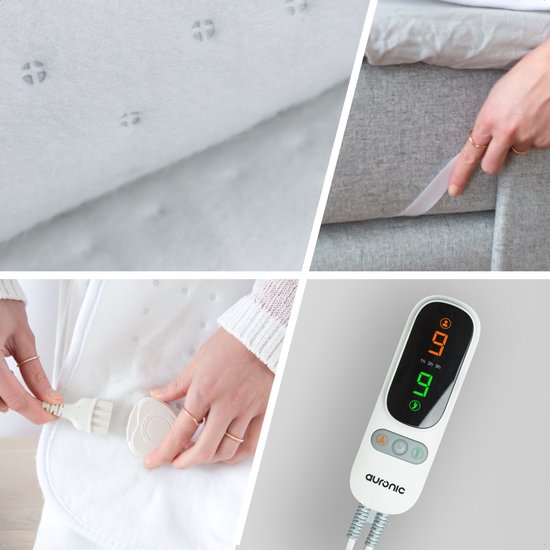 Auronic Electric Blanket XL - 190x160cm - 2 Personen - Heizdecke - 2 Wärmezonen - Weiß