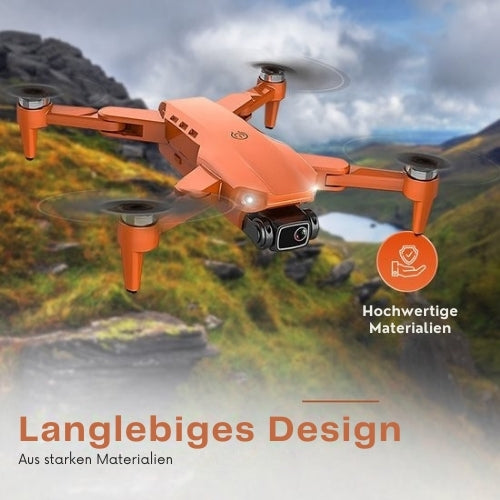 PuroTech - Ultra Smart Drohne - 4K Full HD Dual Kamera - 3 Akkus - 84 Minuten Flugzeit - Orange