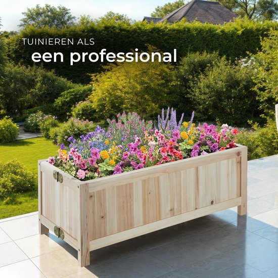 tectake® Hochbeet Blomster - Blumenkästen für den Außenbereich Rechteckig - Inklusive Folie - Faltbarer Blumenkasten aus Holz - Stabil und wetterfest - 70 x 30 x 25 cm - Gartenbeet für Kräuter, Gemüse und Blumen - Anthrazit