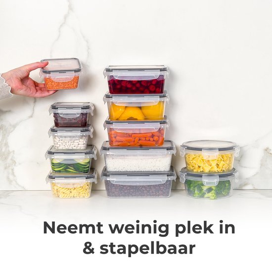 Stosh Freshness Trays - Meal Prep Trays - Gefrierschalen - Lebensmittelbehälter - 12 Stück - Kunststoff - BPA frei