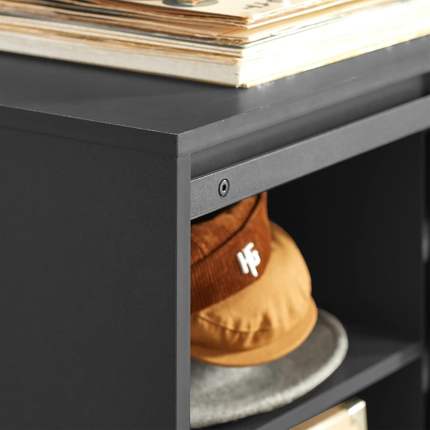 SoBuy Schuhschrank mit Schiebetür - 4 Fachböden - 80x35x89cm - FSB65-HG
