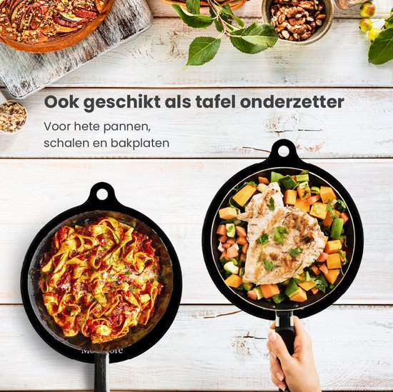MoreCore Induktionsschutz – Hitzebeständig bis 280 °C - Runde Induktionsmatten – Topflappen – Untersetzer für Töpfe – Abdeckplatte für Kochfeld – Induktionsmatte – Induktionsschutz – Induktionsabdeckplatte – 2 x 24 cm