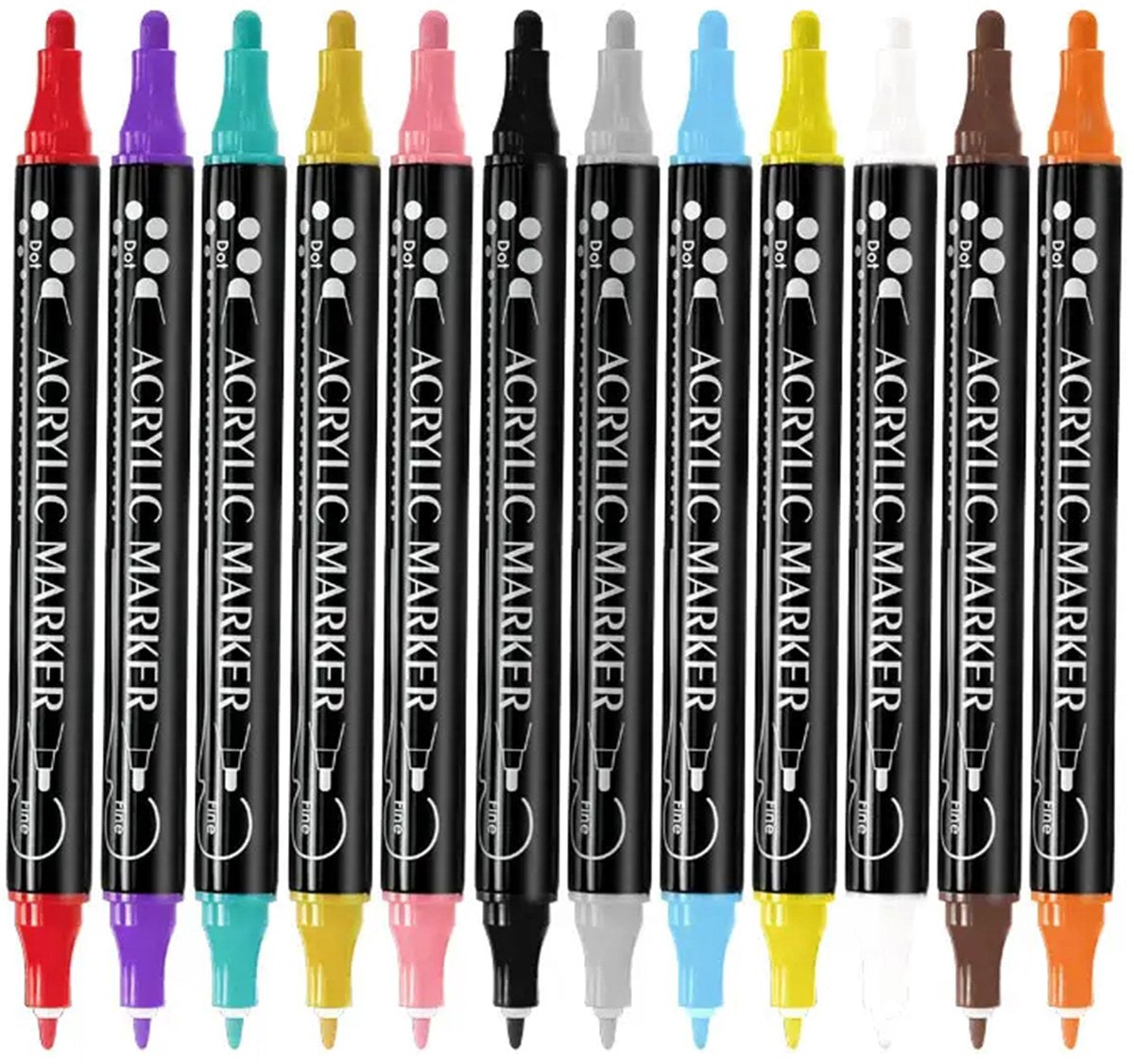 Roegaarden Acrylmarker Set - 36 Stück - feine Spitze - verschiedene Oberflächen