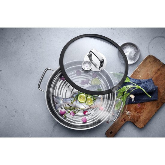 WMF Vitalis – Dampf- und Bratpfanne – Ø 28 cm – Edelstahl – Mit Deckel – Für Induktionsherde geeignet