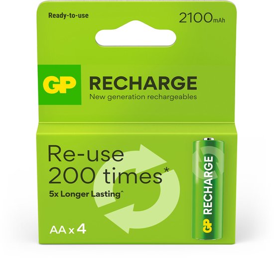 GP Batteries GP Recharge 210AAHCLV 4-P 2100mAh Wiederaufladbare Batterie AA Nickel-Metallhydrid (NiMH)