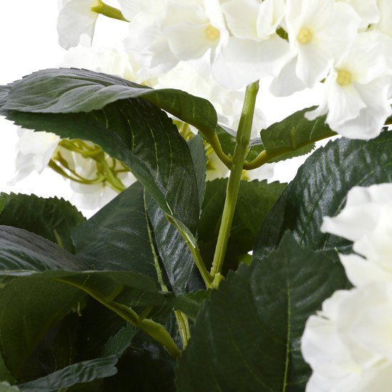 Mica Decorations Kunstpflanze Hortensie – weiß – 45 cm – im Topf – Kunstpflanzen/Kunstblumen