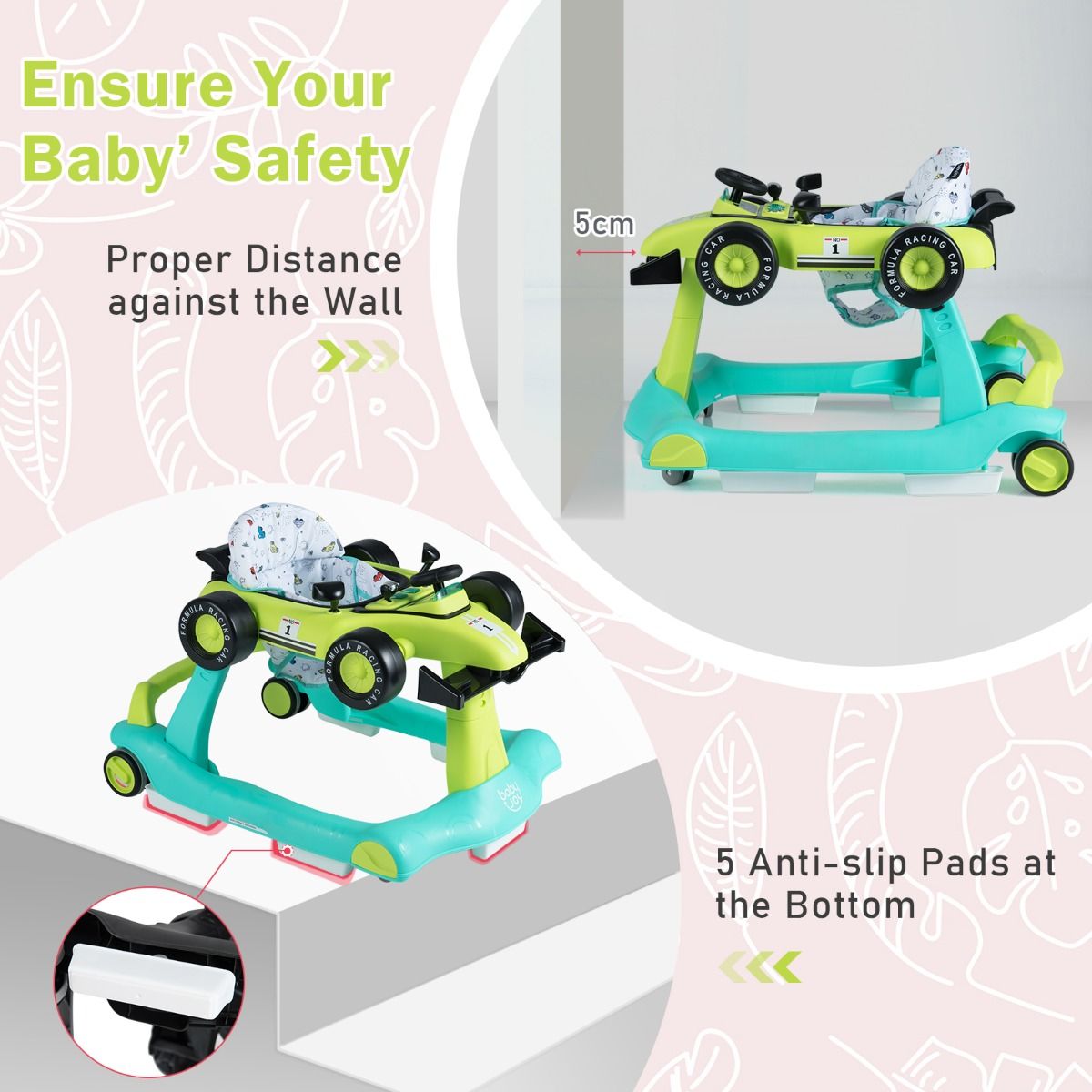 Coast 4-in-1-Kinderwagen – höhen- und geschwindigkeitsverstellbar – zusammenklappbar – schwarz