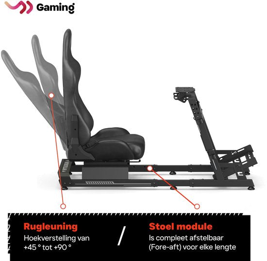 VDD Gaming für Sim-Racing-Cockpit – Schwarz auf Schwarz – Aluminium