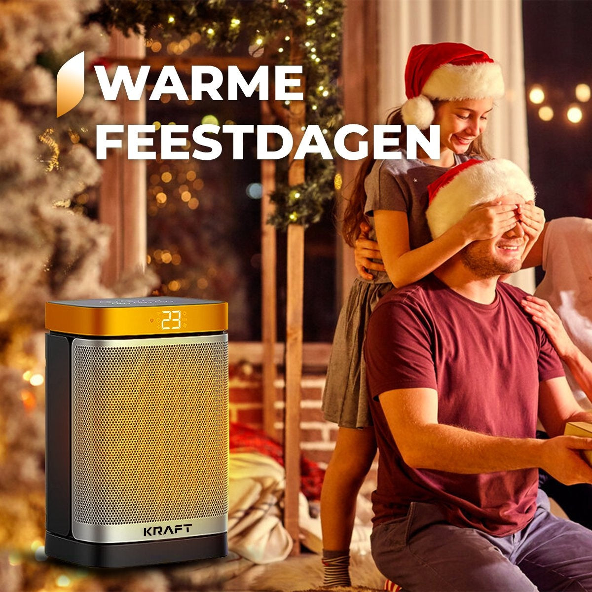 KRAFT Elektroherd Keramischer Heizlüfter - Terrassenheizung - Elektroheizung - 1500W - 70° Drehfunktion