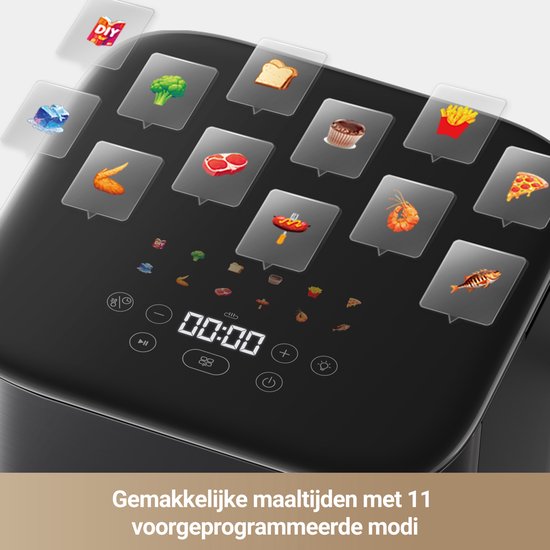 MOVA Tech AeroChef FD10 Pro 6 l, freistehend, 1800 W, Heißluftfritteuse, schwarz