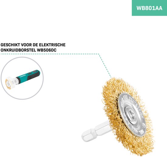 VONROC Bürstenset - für Elektro-Unkrautbürste WB506DC - 3 Stück - ⌀ 50mm