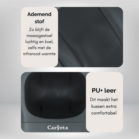 Caryota Shiatsu-Massagesessel – Massagegerät – Massagekissen mit Infrarotwärme – 2-teilig – Beine