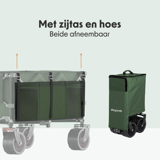 LifeGoods Wagon - XL - faltbar - 200L - 150KG Tragfähigkeit - Grün