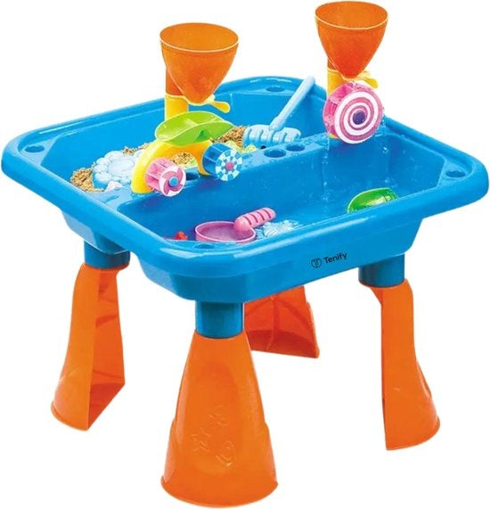 2-in-1 Wassertisch Blau - Sand- und Wassertisch - Strand- und Wasserspielzeug - Spieltisch für draußen - Aktivitätstisch - ab 3 Jahren