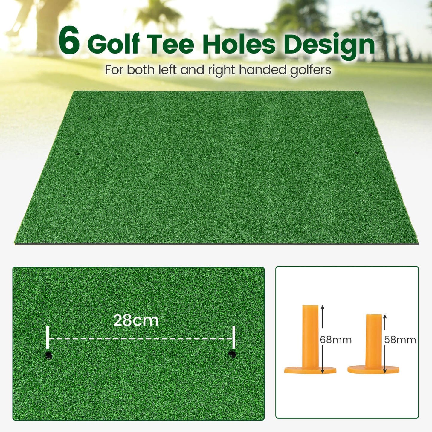 Premium-Golf-Übungsmatte 3-in-1 - Synthetisches Gras - Realistisches Spielerlebnis für Zuhause oder die Driving Range