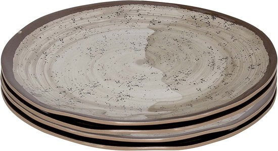 Bo-Camp – Frühstücksteller – Halo – 4 Stück – Melamin – Beige