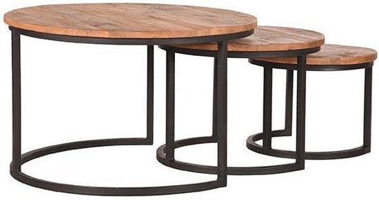 Trend Living Set Drei XXL Couchtisch - Braun - Holz