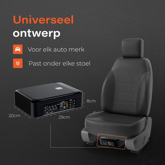 Skoov SlimBass Auto-Subwoofer mit integriertem Verstärker - 200W - Fernbedienung - Lautsprecher - Untersitz - Aktiv - Tieftöner