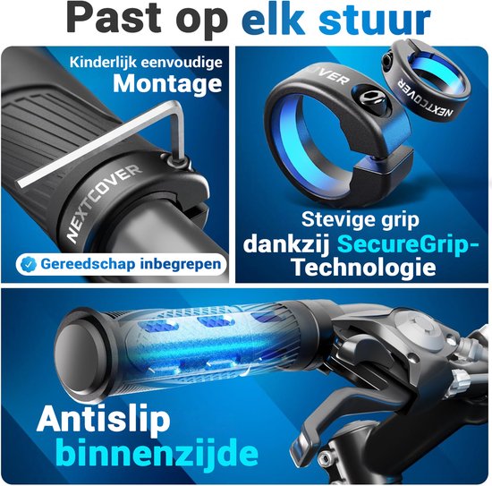 Nextcover Fahrradgriffe – Comfort Grip – Ergonomisch – Universal – Schwarz
