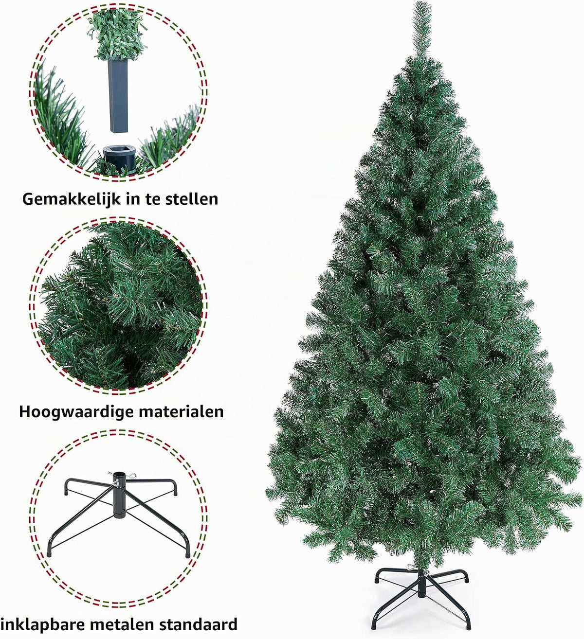 aheetech Kunstweihnachtsbaum – 182 x 93 x 93 cm – Grün – 528 Verzweigungen