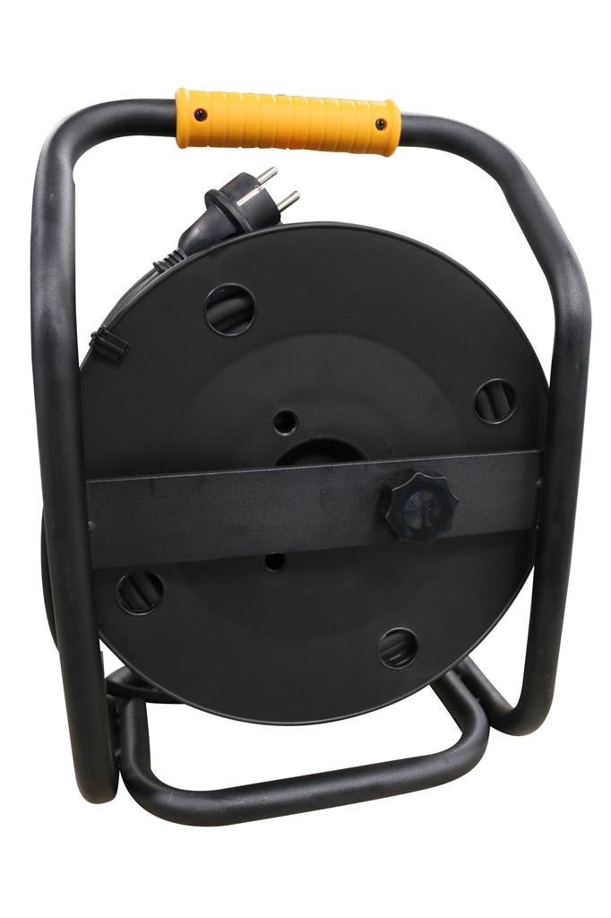 Relectric Kabeltrommel - 25m - 4 Steckdosen - 3000W - Mit Aufrolltaste - Perimeter Erdung - Für den Außeneinsatz