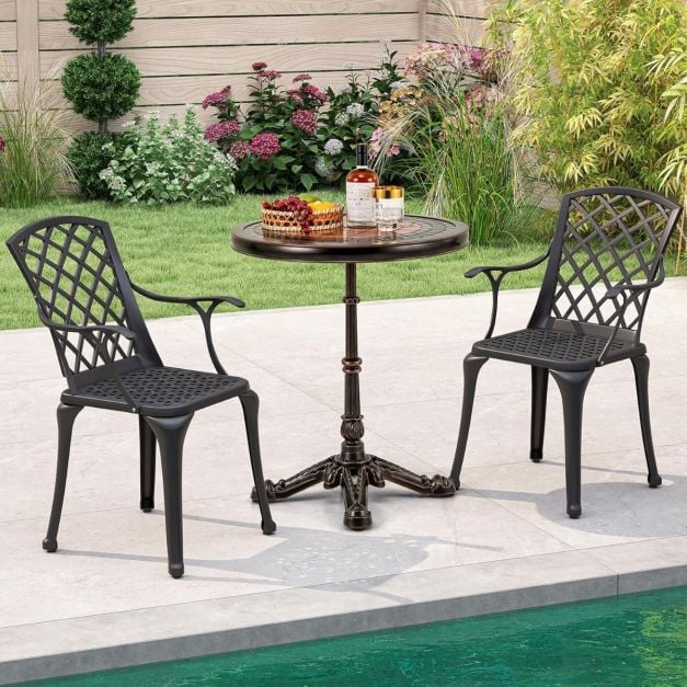 Coast Runder Bistrotisch - Aluminiumguss Gartentisch Ø60,5 x 73 cm - Bronze