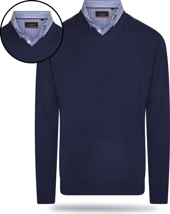 Pierre Cardin - Herren Pullover Mock Pullover - Blau - Größe XXL