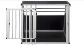 EUGAD Hundetransportbox Schwarz/Silber – 80 x 65 x 65 cm – Aluminium – L/XL